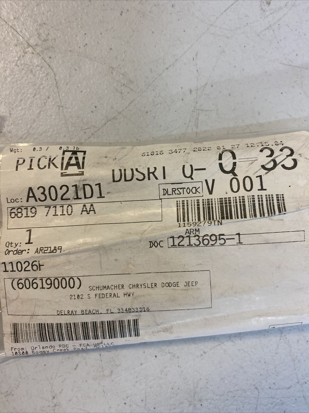 Windshield Wiper Arm Dorman 42843