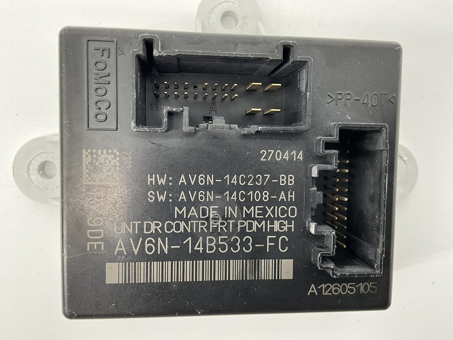2013 - 2018 FORD C-MAX FRONT PASSENGER SIDE CONTROL MODULE AV6N-14B533-FC
