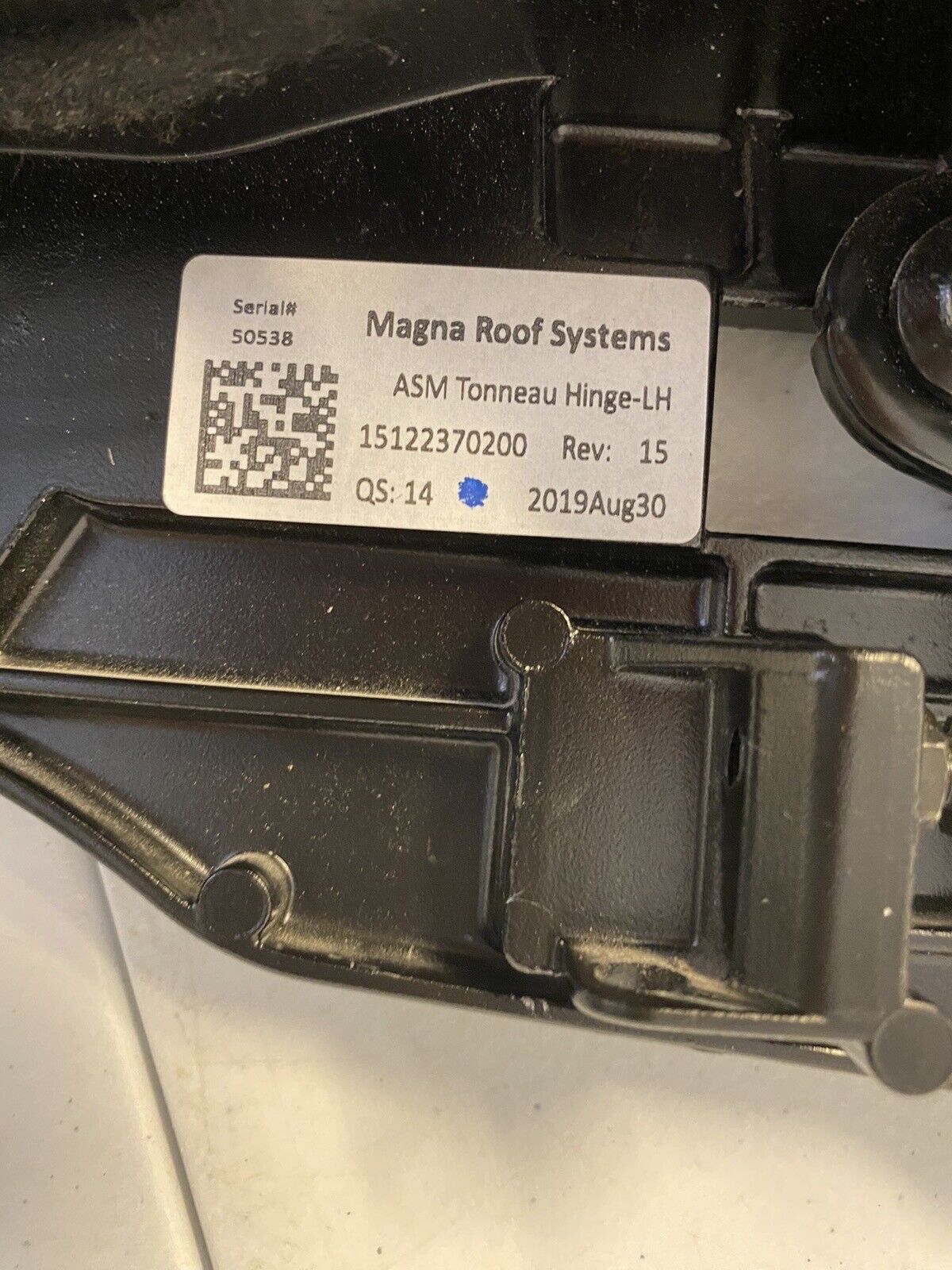 2017 Camaro Convertible Rail Roof Bracket